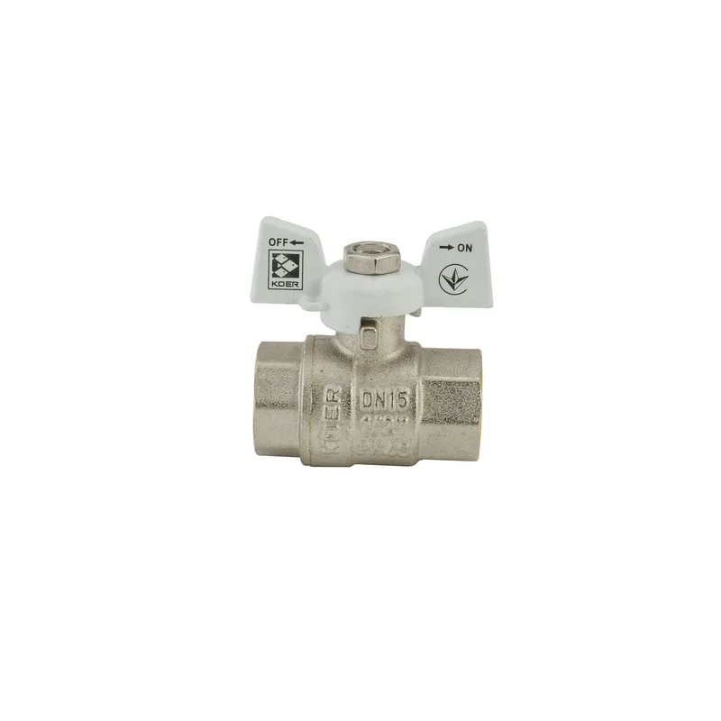 Кран шаровой 1/2" белый KR.217.W латунный для воды никелированный