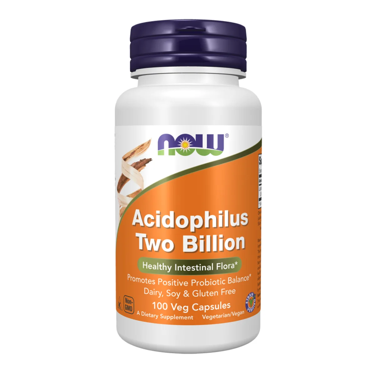 Пробіотики Now Foods Acidophilus 100 капсул без глютену, без ГМО, вегетаріанські.