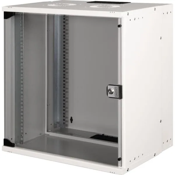Шкаф DIGITUS 19", 12U, SOHO PRO, стеклянные двери, 540x400 мм, максимальный вес 60 кг, серый.