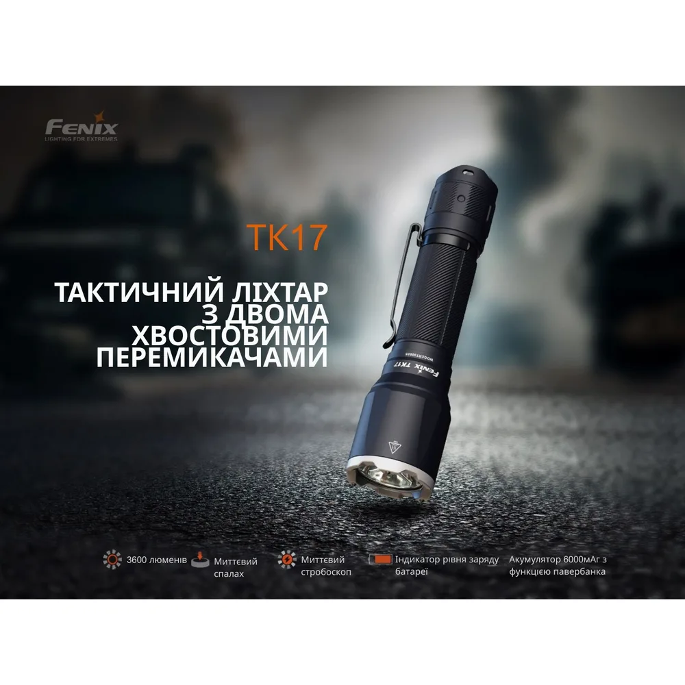 Тактичний ліхтар ручний Fenix алюміній 148,5х36х25,4 мм білий