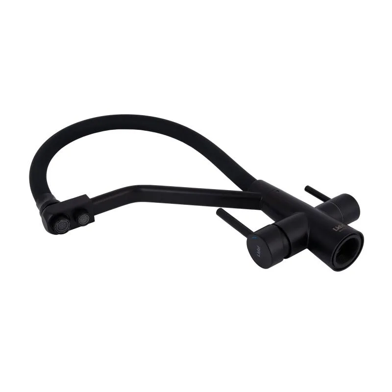 Смеситель для кухни Lidz Aria 020F3 гибкий черный матовый нержавеющая сталь 620x270x65 мм