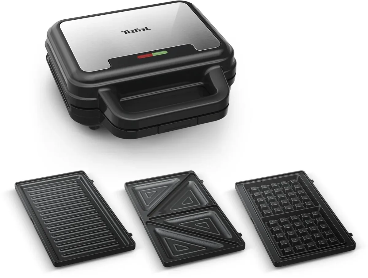 Мультимейкер Tefal метал 23х23х9 см чорно-сірий 700Вт з антипригарним покриттям