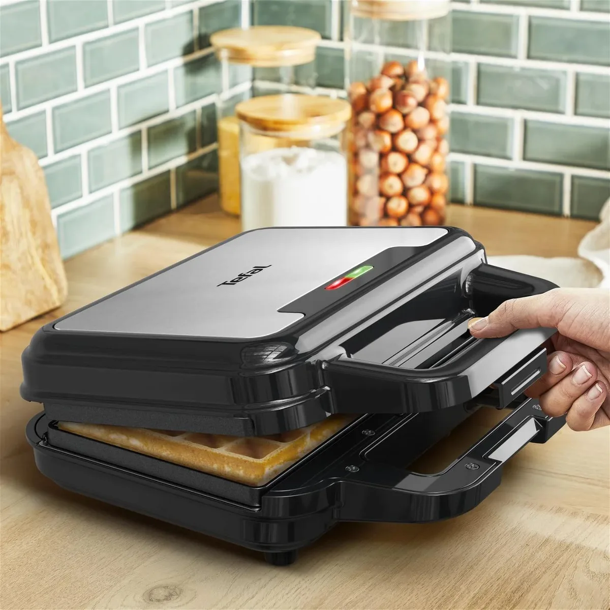 Мультимейкер Tefal метал 23х23х9 см чорно-сірий 700Вт з антипригарним покриттям