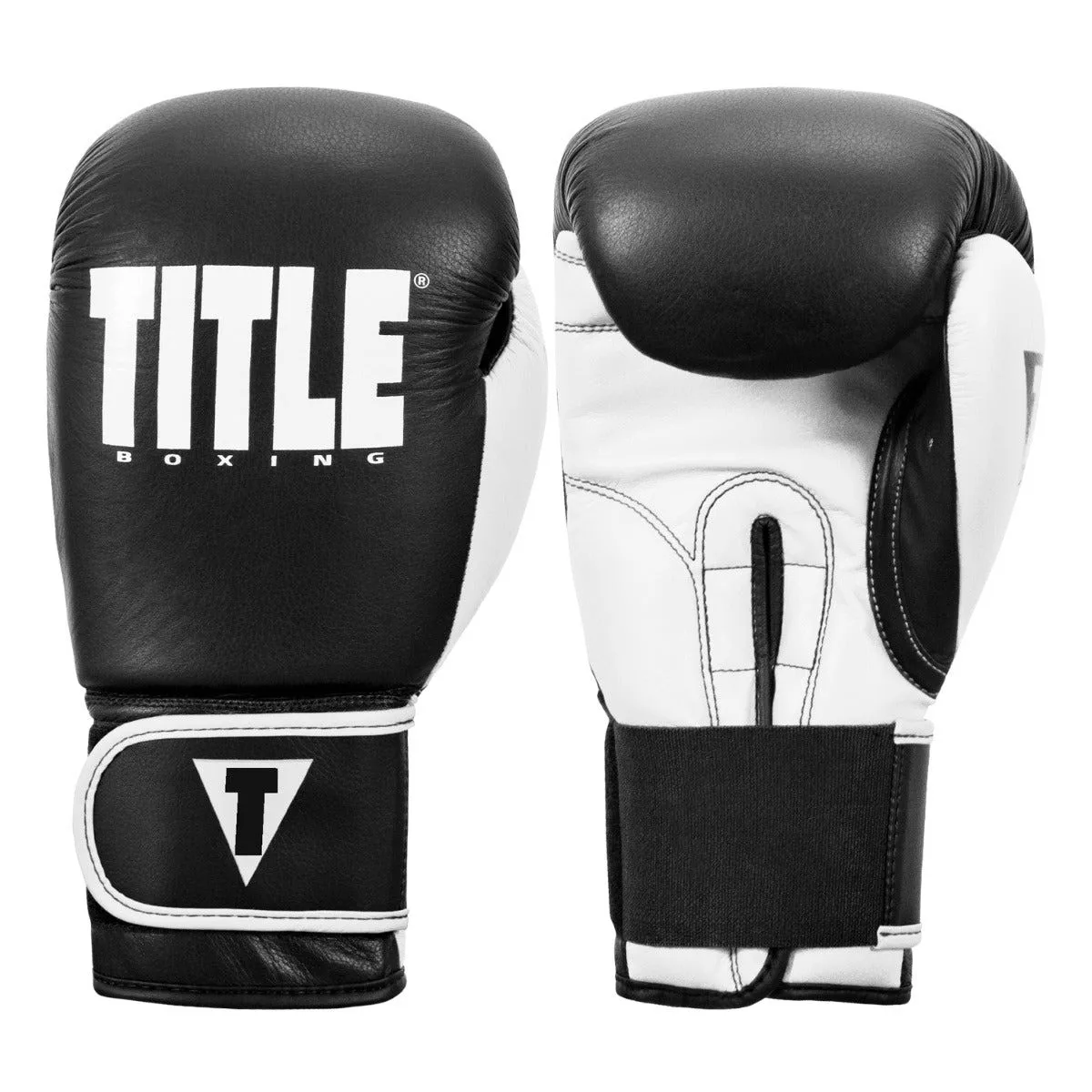 Боксерські рукавиці TITLE натуральна шкіра 14 oz чорні