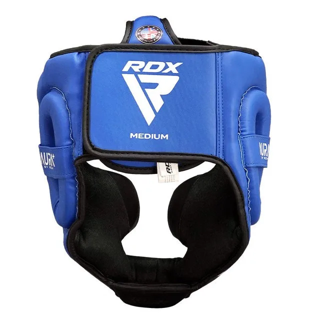 Боксерський шолом RDX PU-шкіра S Синій Чорний