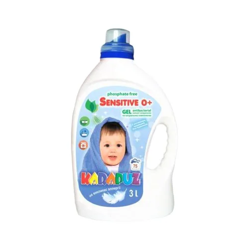 Гель для прання дитячої білизни Karapuz Sensitive 3л для бавовни та синтетики.