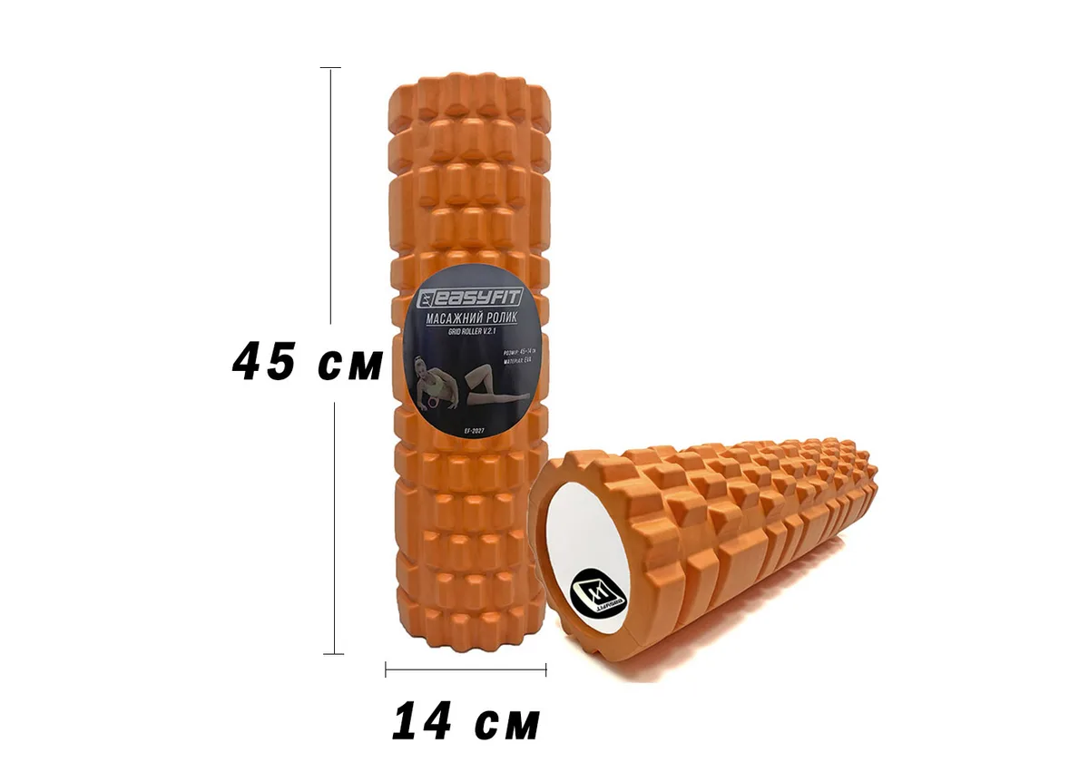 Масажний ролик EasyFit EVA 45 см Оранжевий