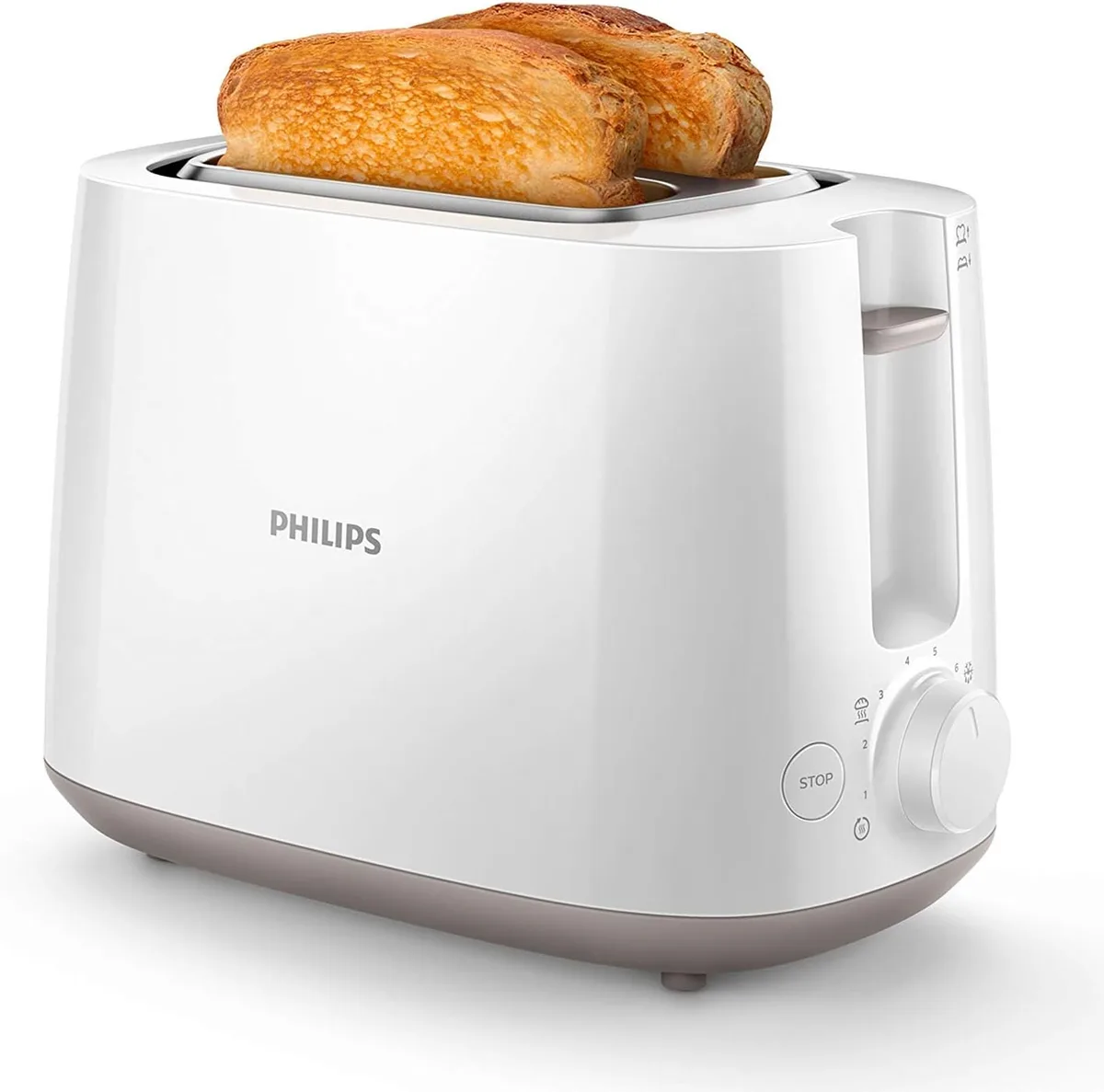 Тостер Philips Daily Collection 830 Вт, пластиковий, білий.