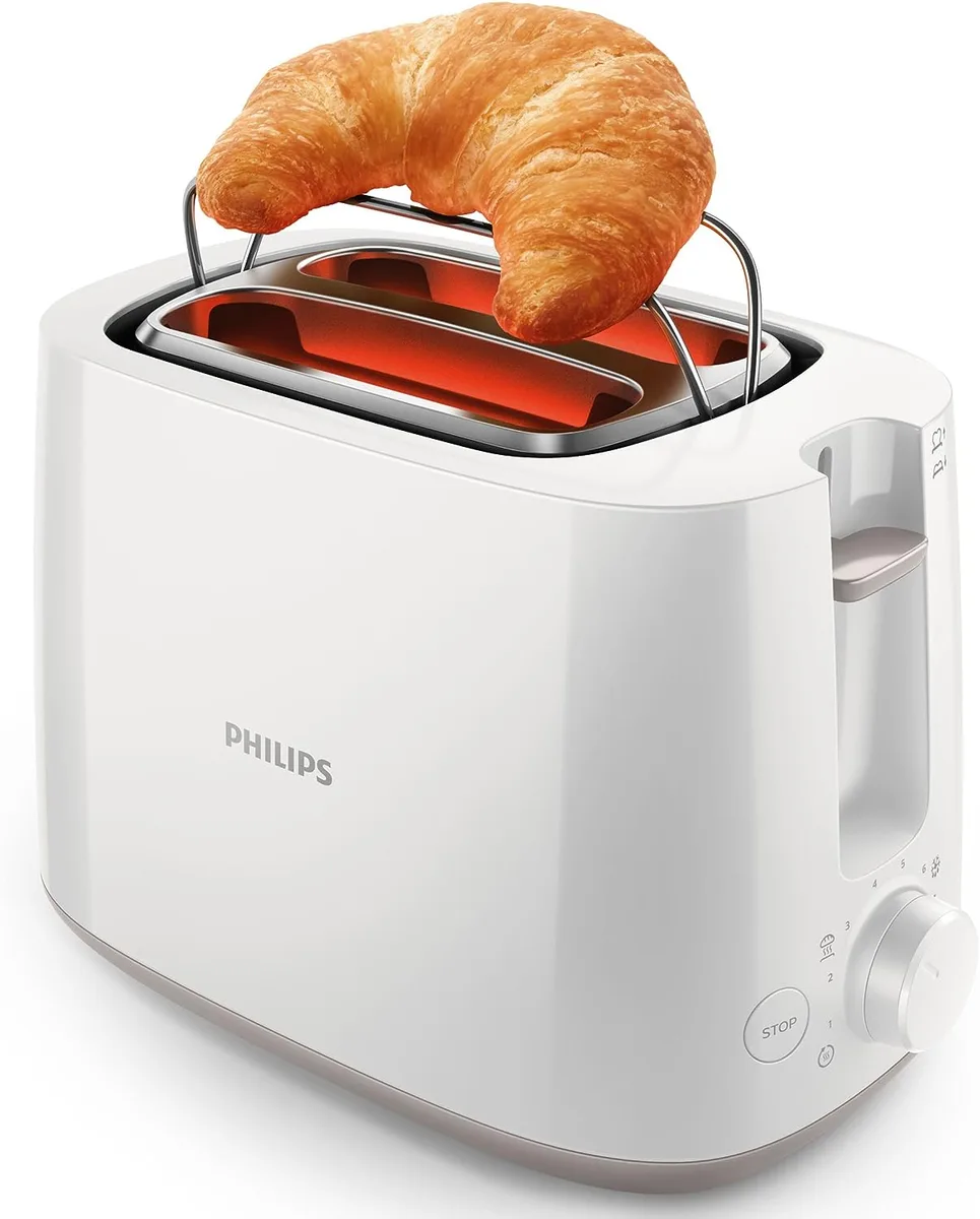 Тостер Philips Daily Collection 830 Вт, пластиковий, білий.