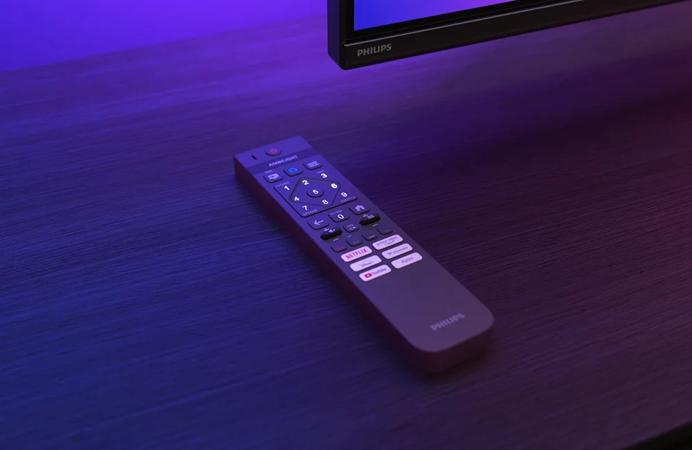 LED телевізор Philips QLED 55 дюймів чорний 4K UHD Ambilight