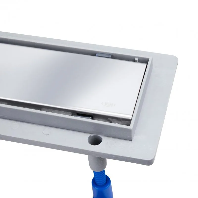 Лінійний трап Qtap Dry Tile 600 мм сірий нержавіюча сталь сухий закрив 50 мм