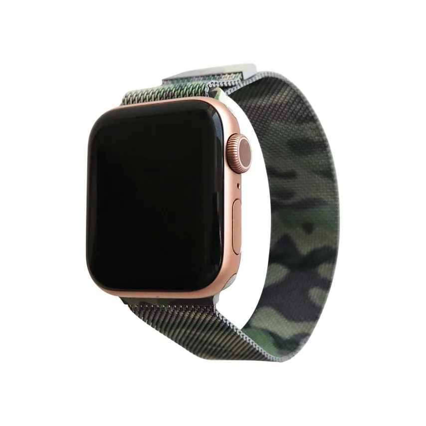 Ремінець для Apple Watch міланська петля метал 38-40 мм зелений камуфляж