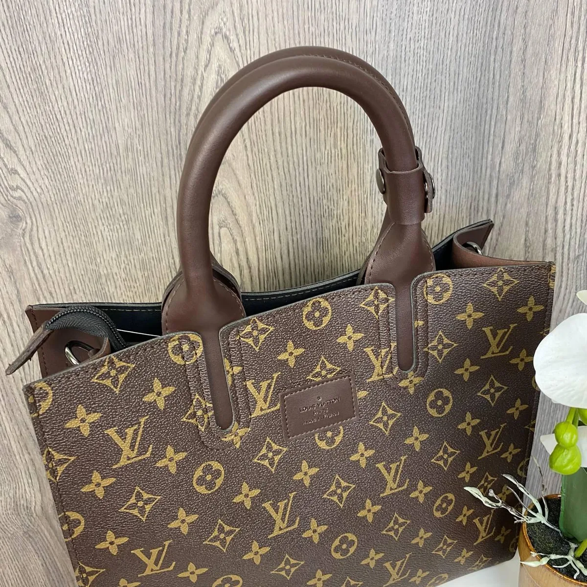 Большая женская сумка экокожа 32х27х11 5 см коричневая
