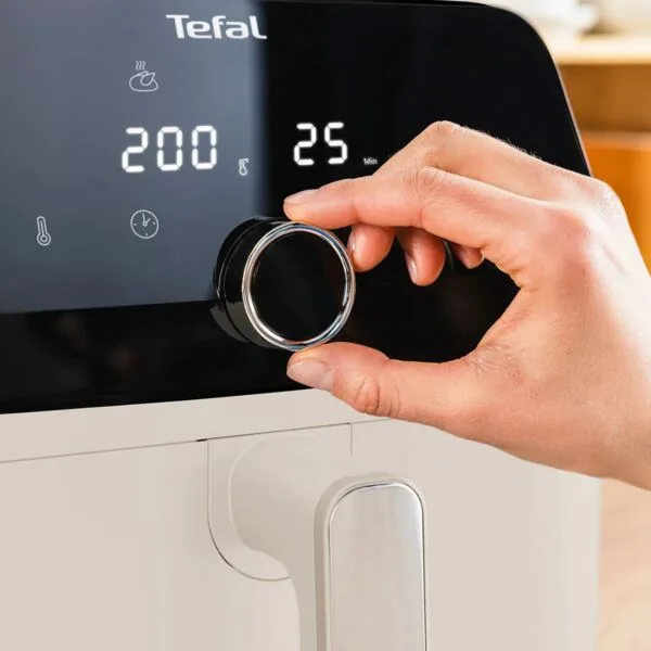 Мультифритюрниця Tefal Easy Fry Mega, 1700Вт, об'ємна чаша 7.5л, сенсорне управління, 8 програм приготування, пластик, бежевого ко