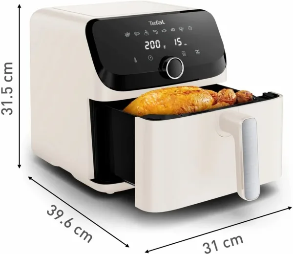 Мультифритюрниця Tefal Easy Fry Mega, 1700Вт, об'ємна чаша 7.5л, сенсорне управління, 8 програм приготування, пластик, бежевого ко