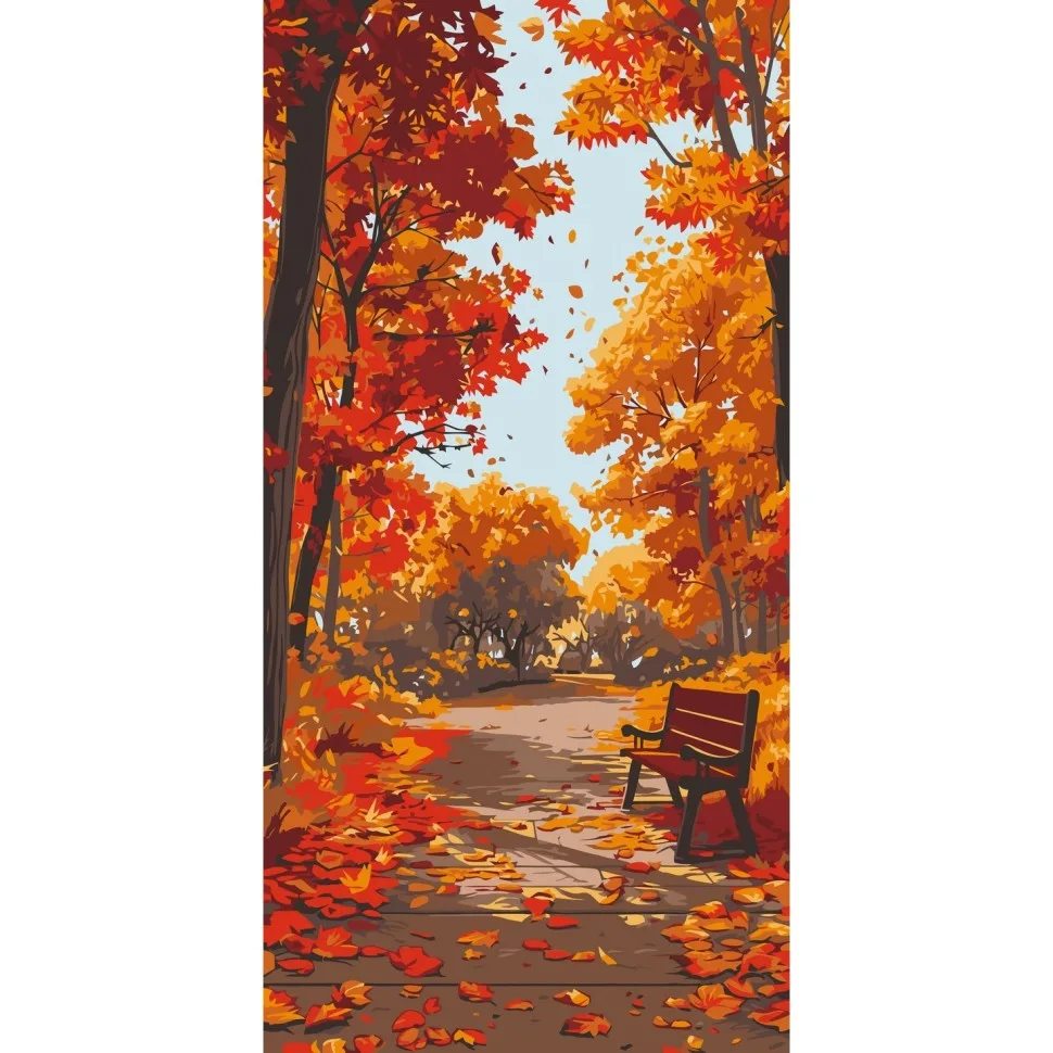 Картина по номерах Art Craft Хлопок 40х80 см Осінній парк 14 кольорів