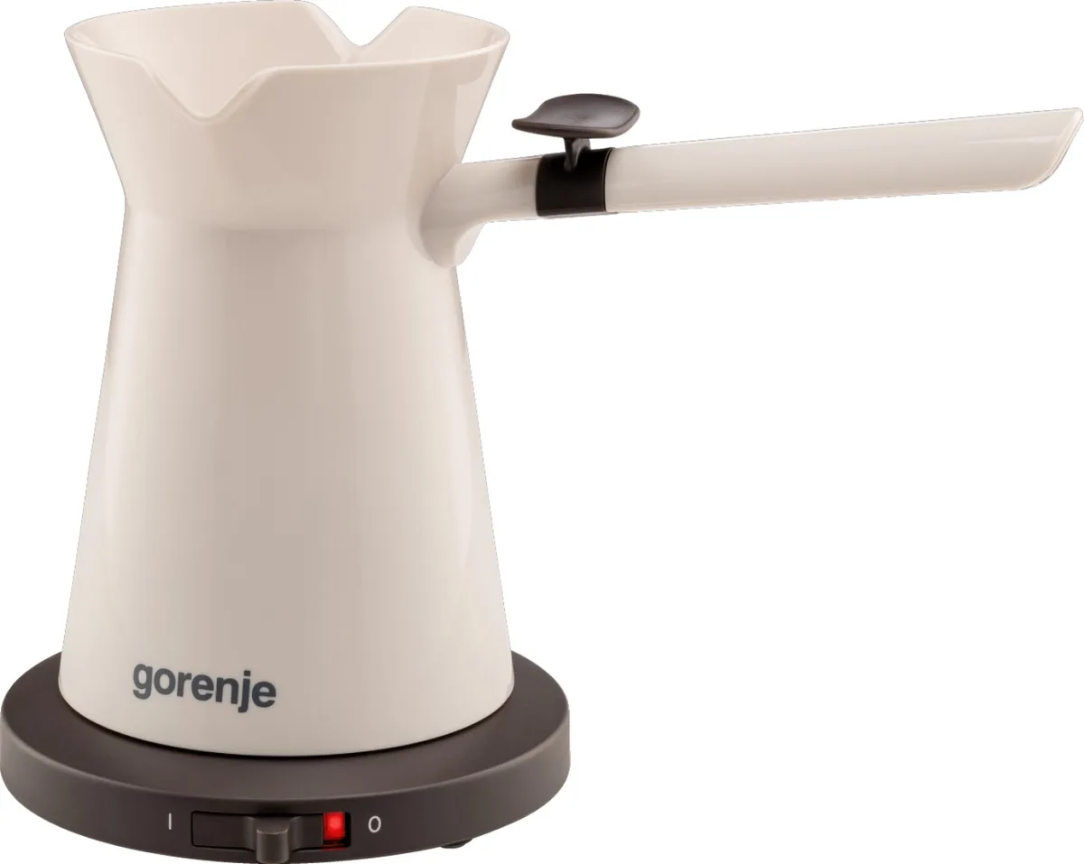 Електрична кавоварка Gorenje, 0.35л, для приготування меленої кави на 2 чашки, бежевого кольору.