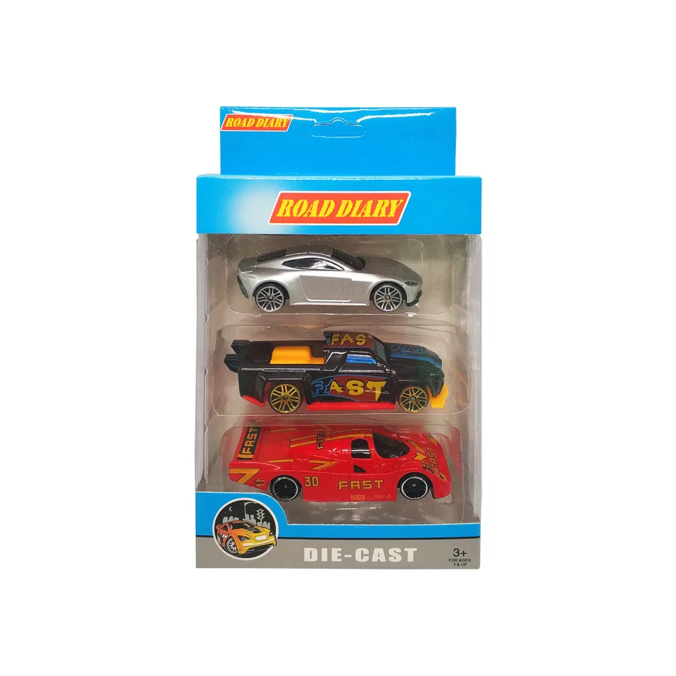 Набор металлических машинок A-Toys 3 шт 7,5х3,3х2,5 см яркие футуристические цвета