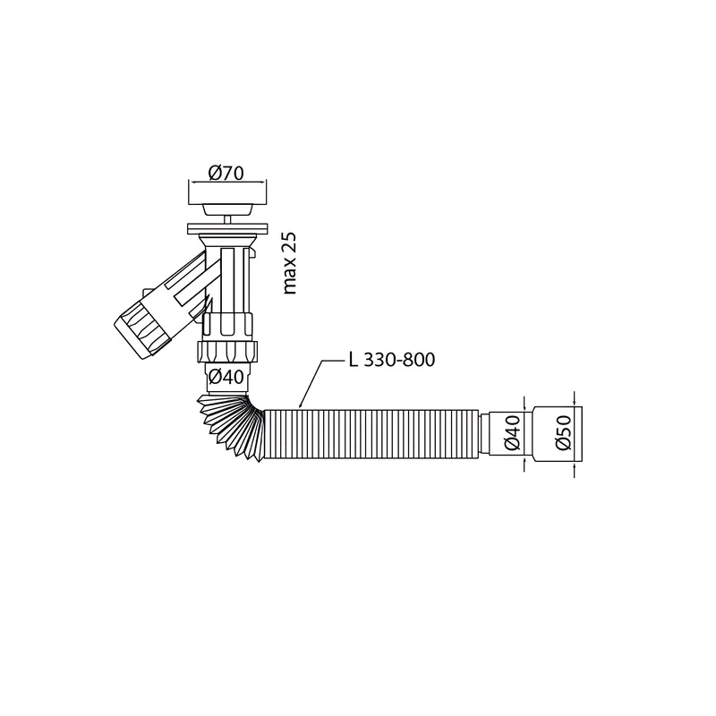 Сифон для раковини Mixxus поліпропілен 1 1/4" білий 40х40/50 мм