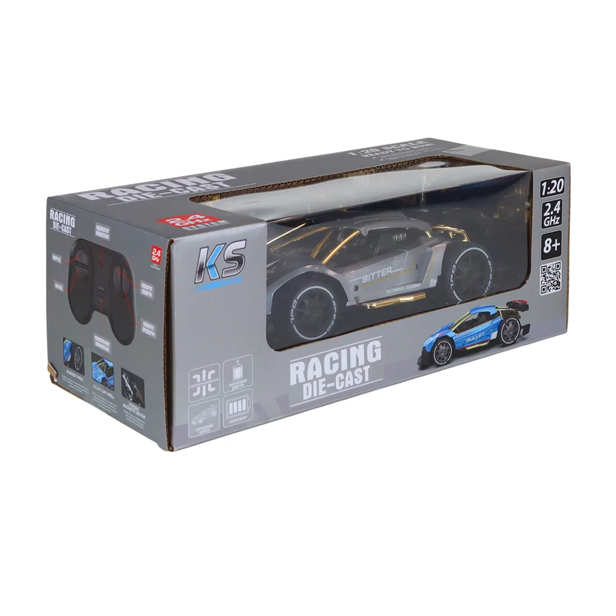 Автомобиль KS Drive р/к 20х9,5х5 см комбинированные материалы серебристый