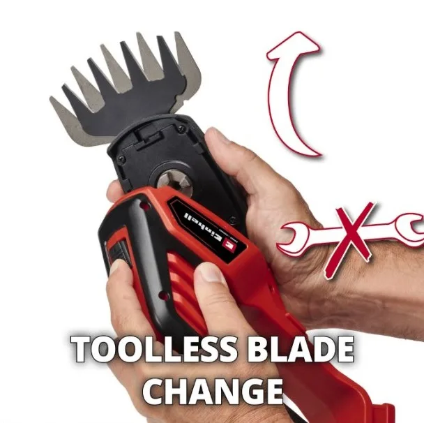 Аккумуляторные ножницы Einhell GE-CG 18/100 Li-Solo 18В PXC, 10 см, с шагом реза 8 мм, вес 106 кг, без батареи и зарядного устройства