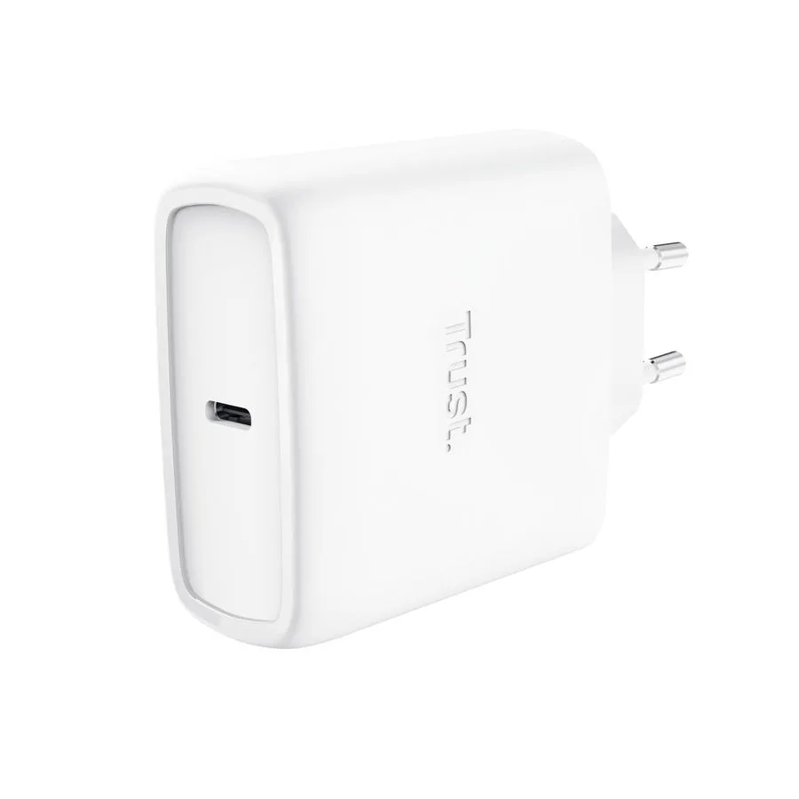 Зарядний пристрій мережевий Trust Maxo 65Вт, GaN, USB-C PD/PPS, білий