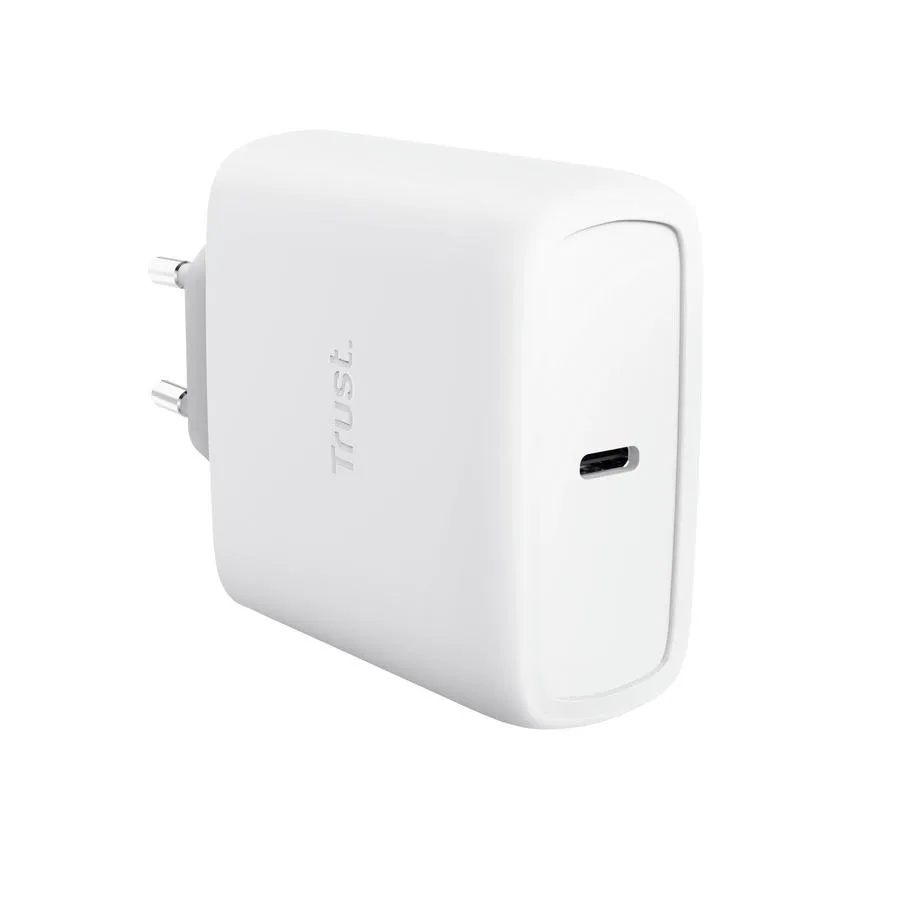 Зарядний пристрій мережевий Trust Maxo 65Вт, GaN, USB-C PD/PPS, білий