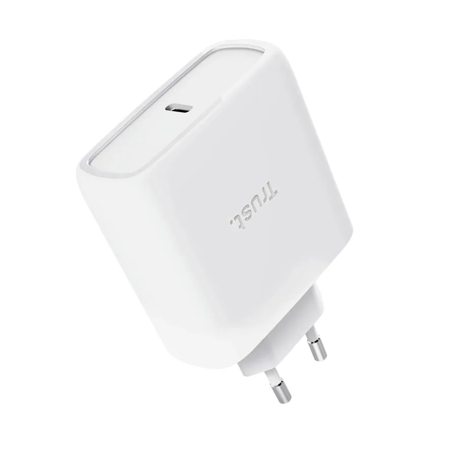 Зарядний пристрій мережевий Trust Maxo 65Вт, GaN, USB-C PD/PPS, білий