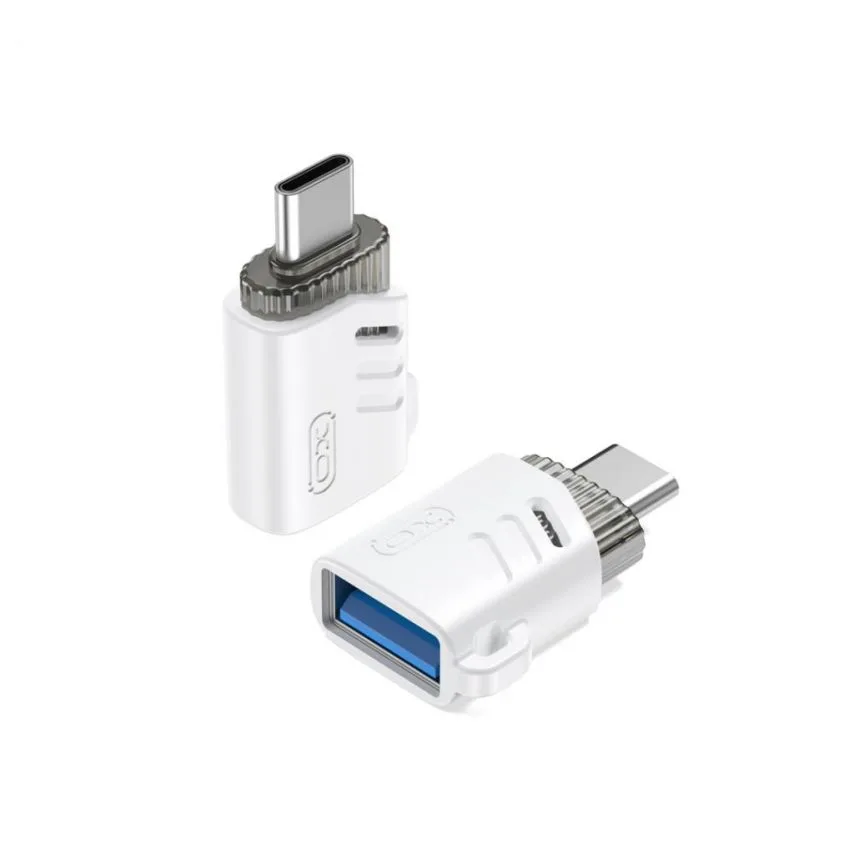 Перехідник OTG XO пластик Type-C to USB білий