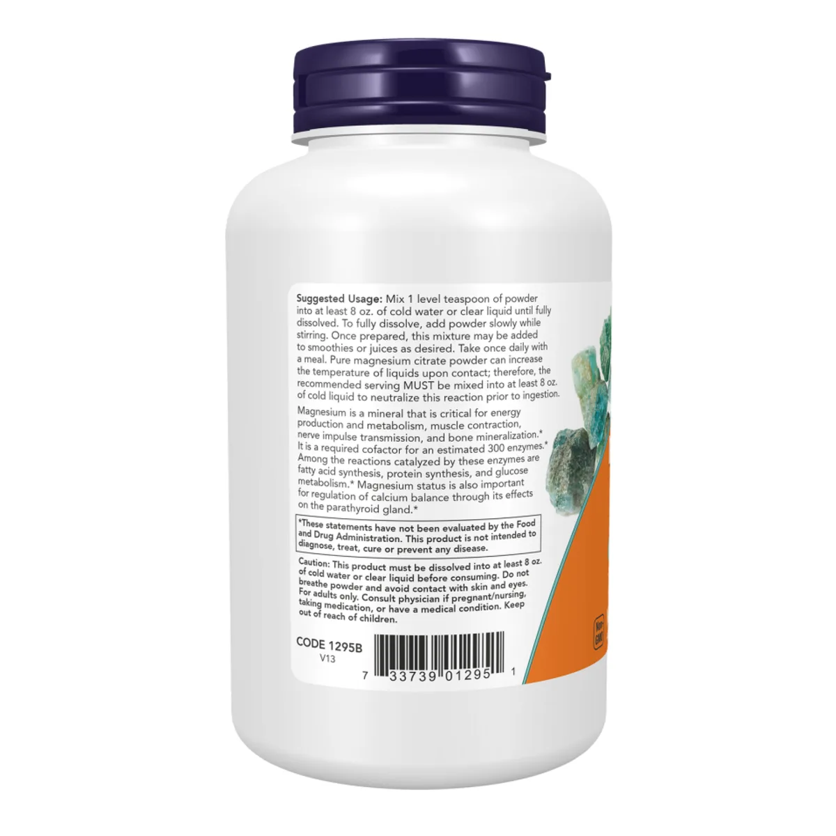 Цитрат магнію Now Foods порошок 226 г без глютену білий