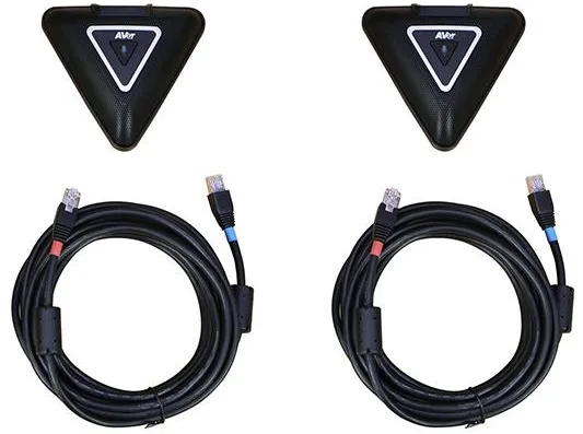 Мікрофонна пара додаткова AVer з 5 м кабелем для систем VC550/ FONE540/ VC520 Pro 3, 2 х Omni-mic, радіус дії 3 м, RJ45, чорний