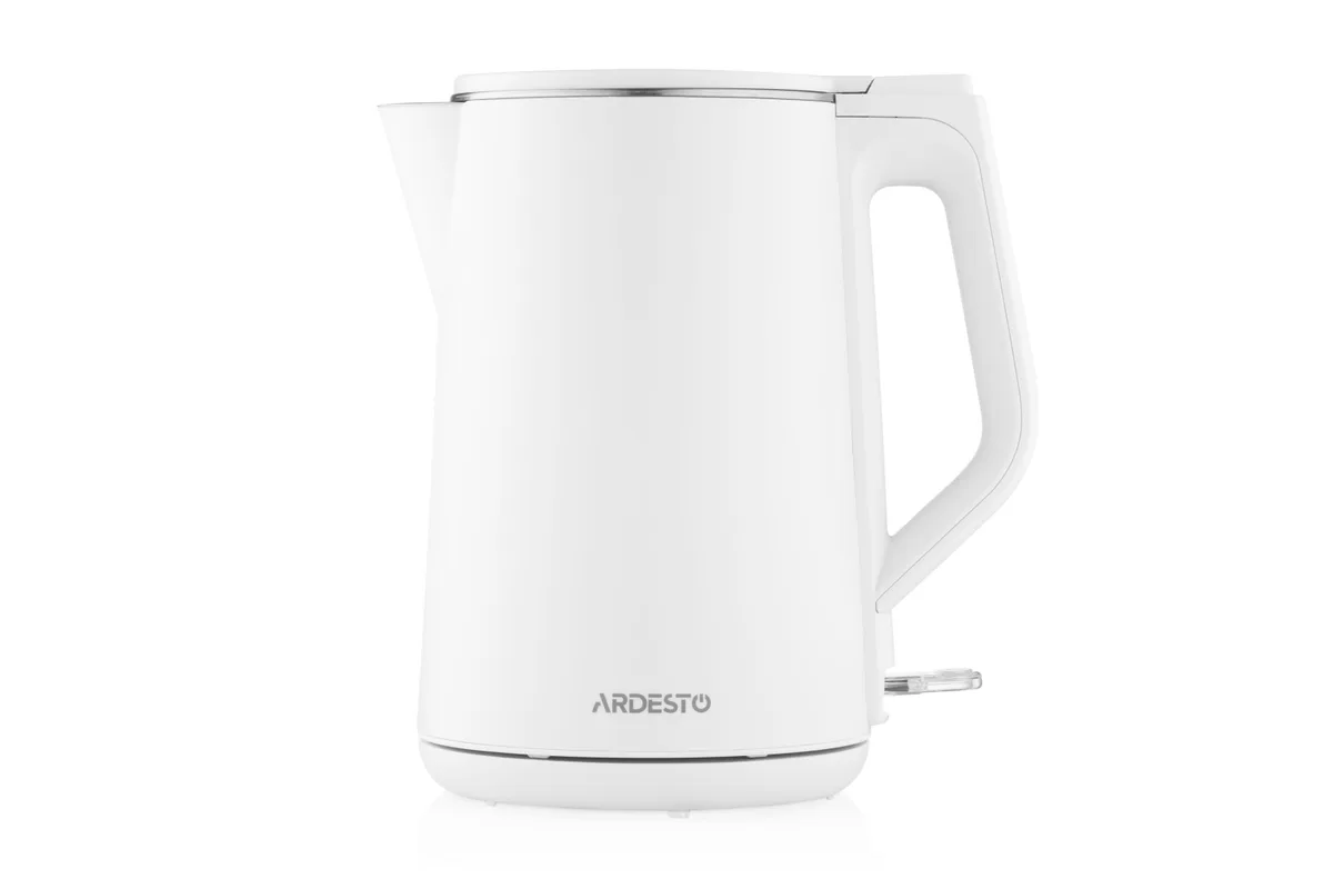 Электрочайник ARDESTO 15л, Strix, с двойными стенками, белый глянцевый