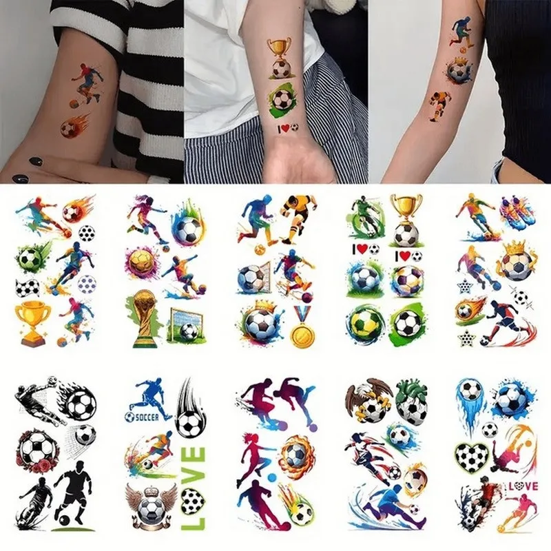 Тимчасові татуювання Fresh Tattoo для дітей 12х7 см 10 штук Футбол