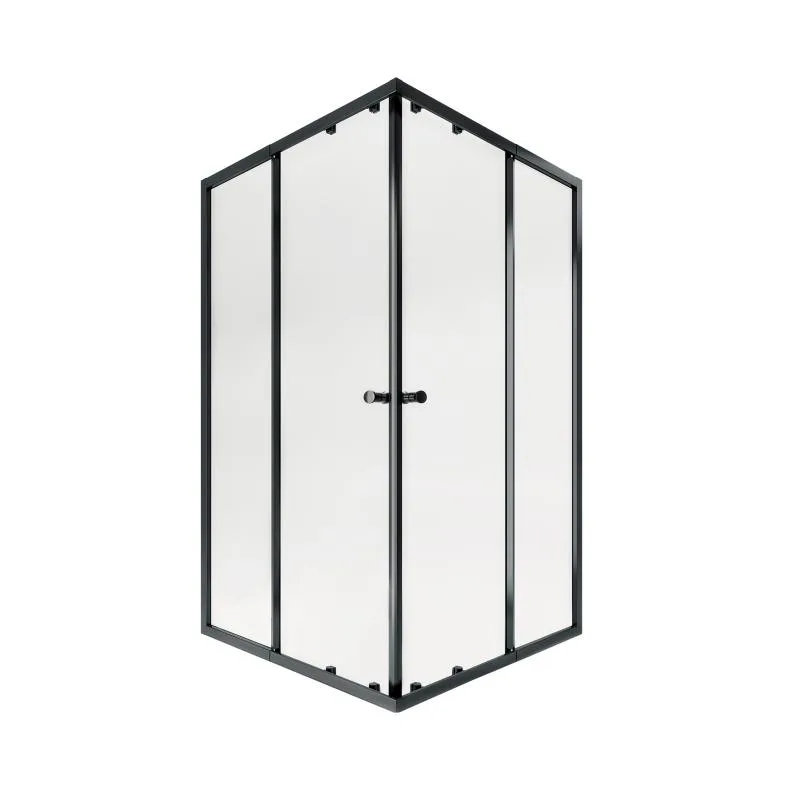 Душевая кабина раздвижная Qtap Pisces BLA109-11SC5 90-105x90-105 см стекло прозрачное черный профиль