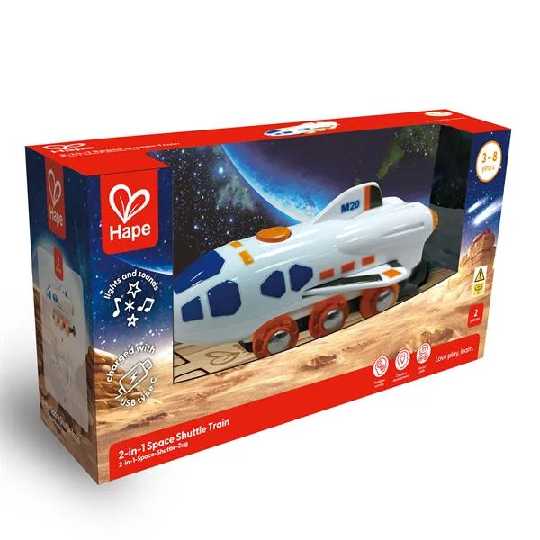Іграшковий шатл Hape пластик 20х7х10 см космічний червоний