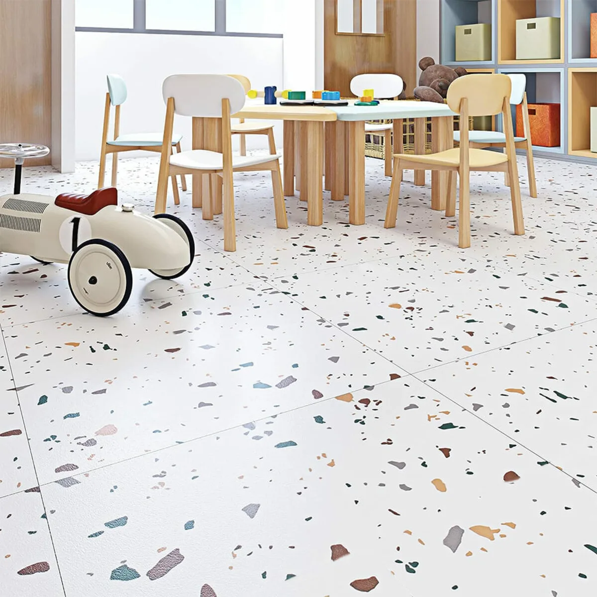 Самоклеящаяся плитка LVT 600х600х1,5 мм PVC Разные цвета