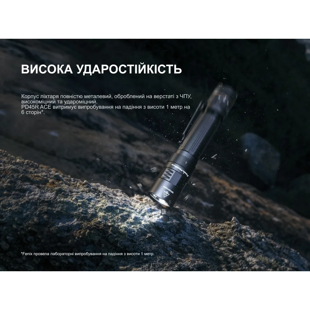 Ліхтар тактичний Fenix 200,5 г USB-C 157,7х30х25,9 мм Білий