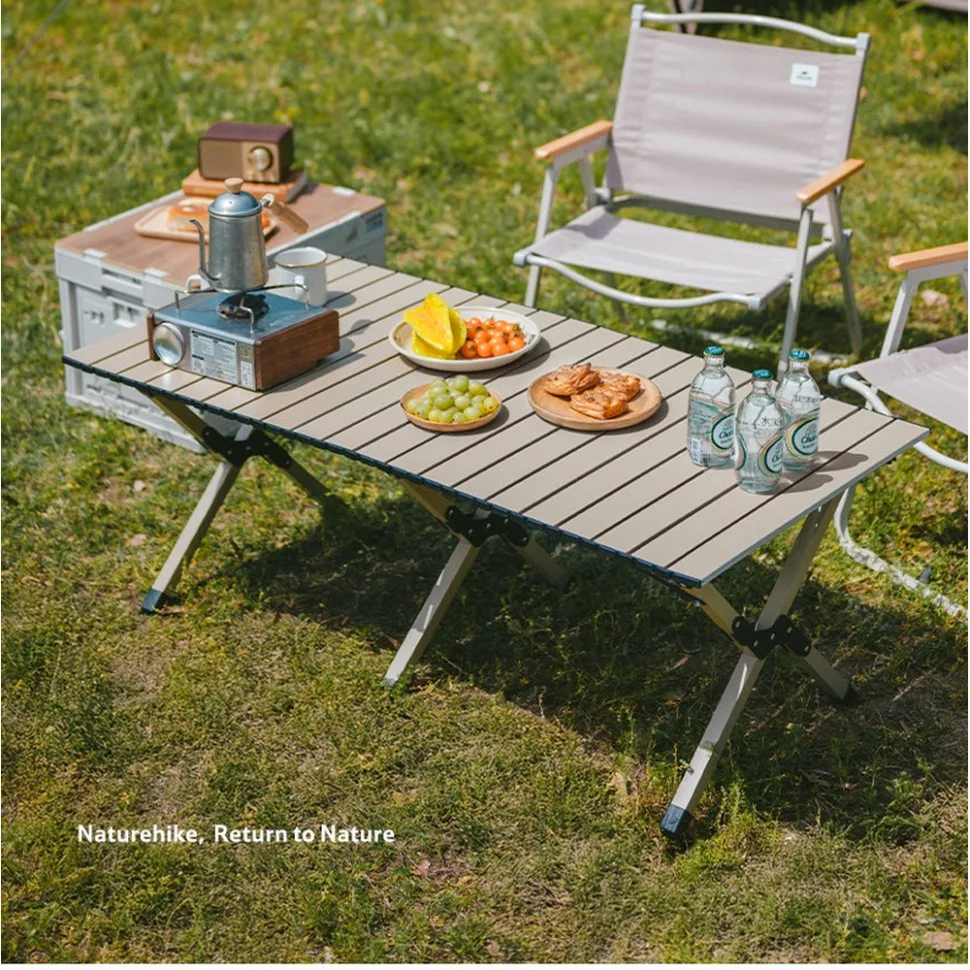 Складаний стіл Naturehike вуглецева сталь 119х60 см чорний