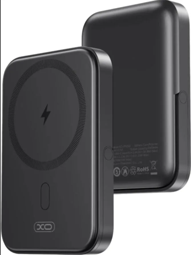Внешній акумулятор XO PR242 5000 mAh вогнестійкий пластик чорний