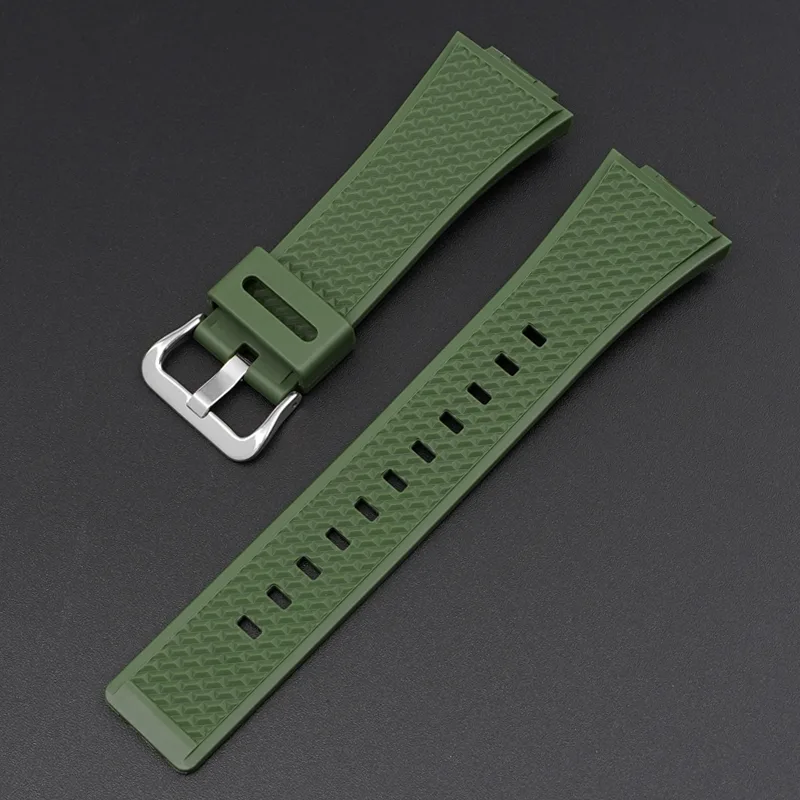 Ремінець Casio полімер 21,3 см армійський зелений 16 мм