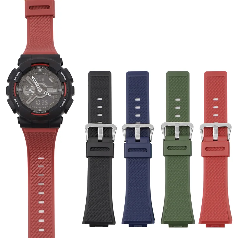 Ремінець Casio полімер 21,3 см армійський зелений 16 мм