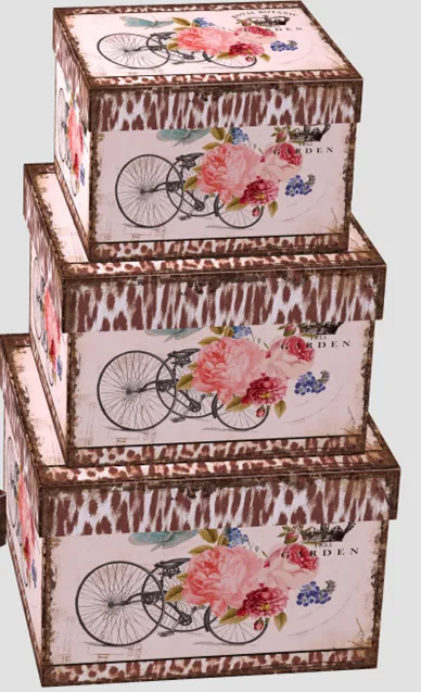 Подарункові коробки UFO картон 3 шт 16x11x8 13x10x7 11x8x6 см BIKE