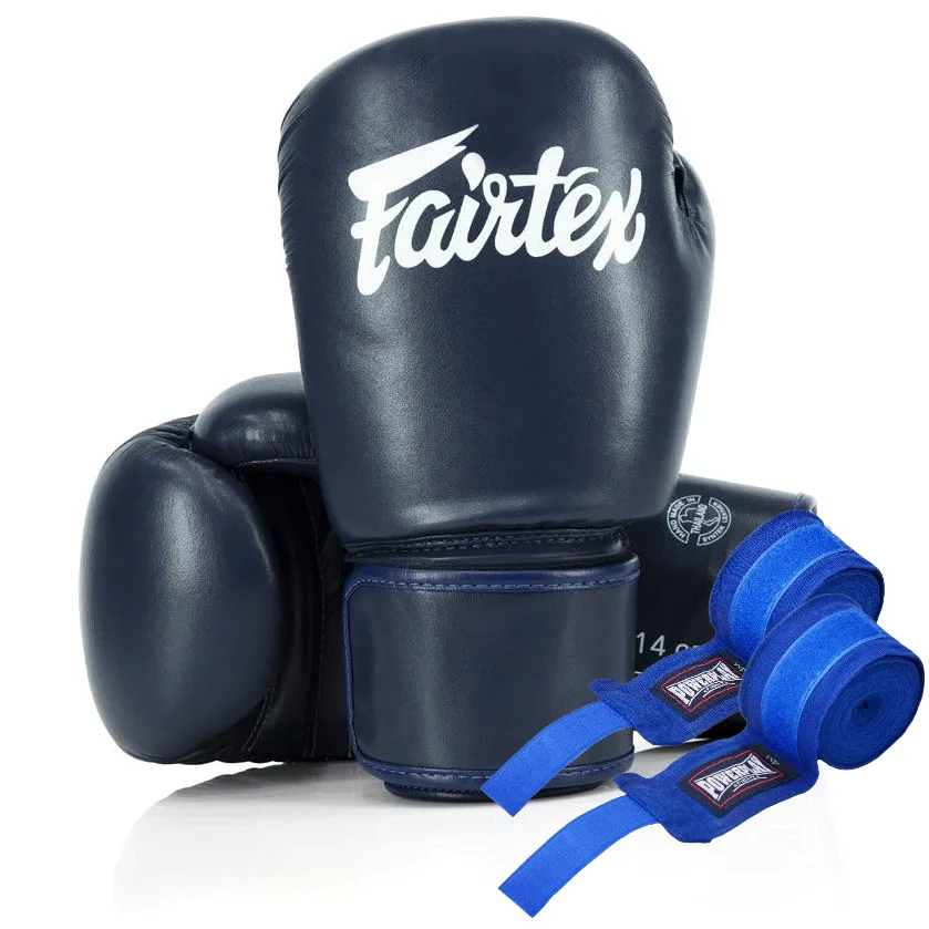 Боксерські рукавиці Fairtex штучна шкіра 16 унцій сині