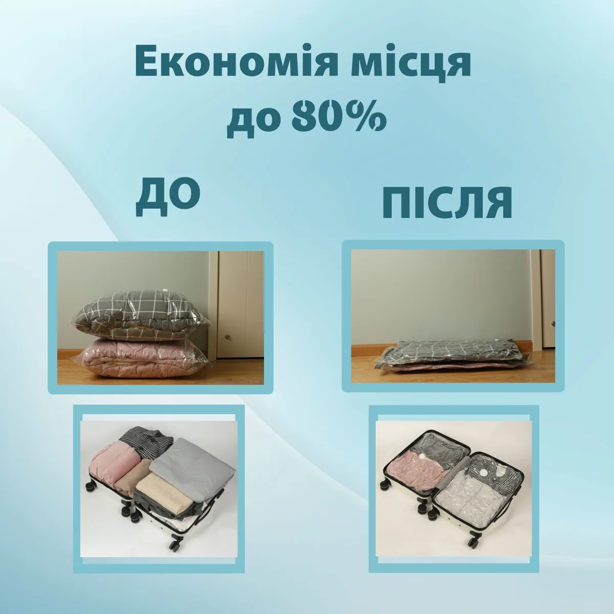 Вакуумний пакет LoveYouHome поліетилен 80х100 см прозорий