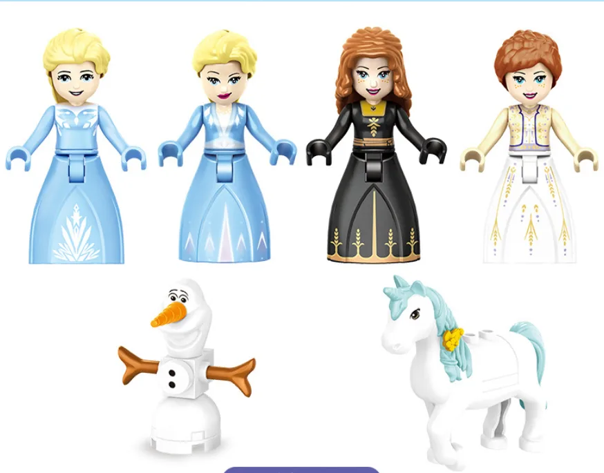 Дитячий конструктор замок Принцеса Frozen 734 деталі пластик 53х35х7 см різні кольори