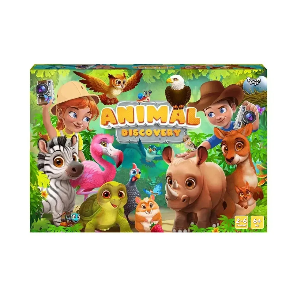 Настільна гра Danko Toys 37х4х25,5 см картонна для дітей 6+ Відкриття тварин