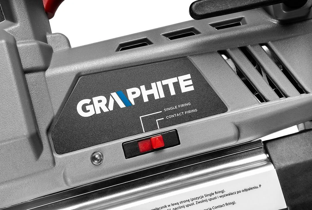 Акумуляторний степлер-цвяхозабивач GRAPHITE Energy+ 18В для цвяхів до 50 мм та скоб до 40 мм, вага 2.64 кг (без акумулятора та зар