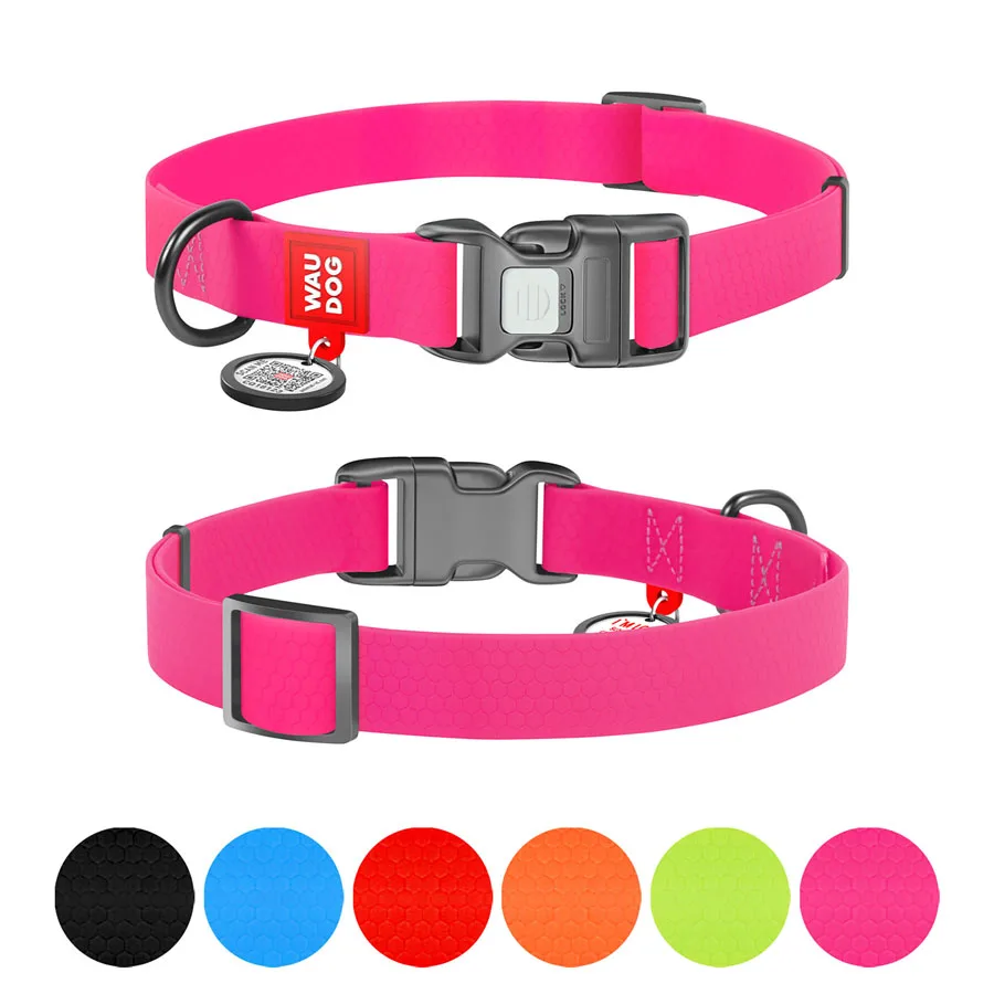 Нашийник WAUDOG Waterproof 20 мм x 28-40 см пластик рожевий