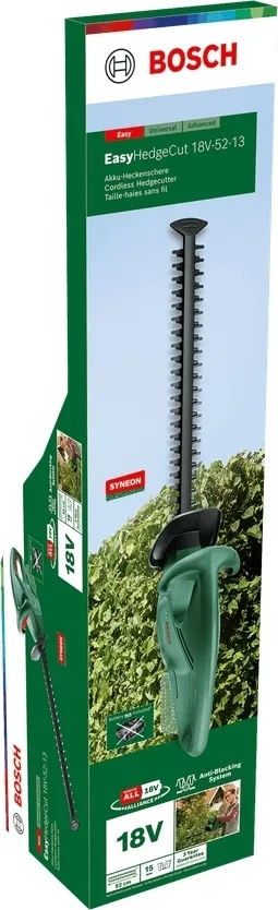 Аккумуляторный кусторез Bosch EasyHedgeCut 18V-52-13, 18В, длина лезвия 52 см, шаг реза 15 мм, вес 328 кг, без батареи и зарядного устройства