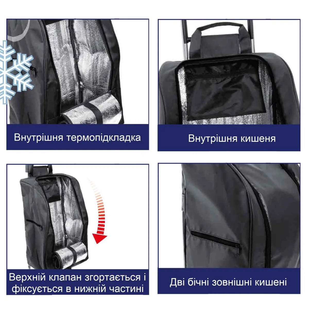 Сумка-візок Casa Si Поліестер 98х40х33 см Чорна